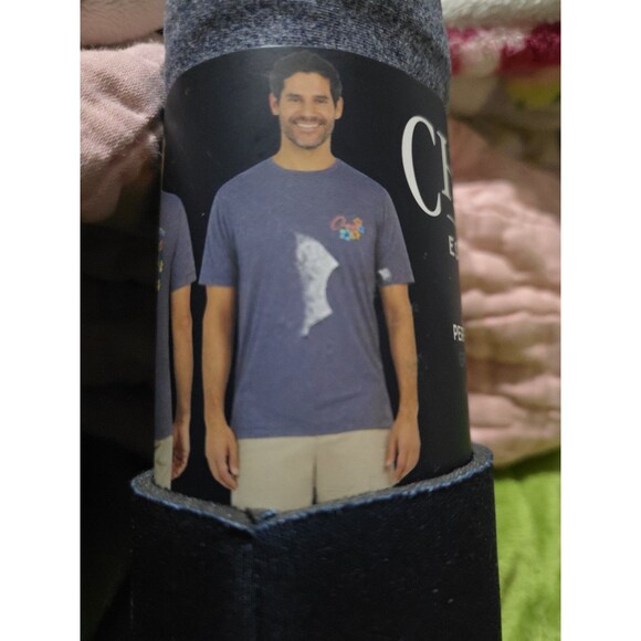 Chaps Mens Navy Blue Short Sleeve Performance Graphic T-Shirt & Coozy - Picture 1 of 8